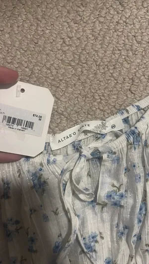 Altar'd State Dress Floral Blue White thumbnail 2