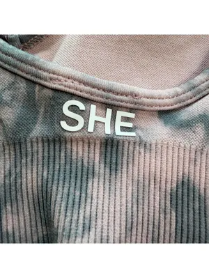 Darc Sport Wolves SHE Seamless Sports Bra Pink Gray Wash Tie Dye Gym Small thumbnail 4