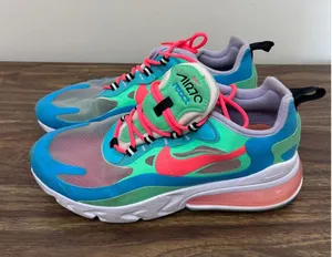 Nike Air Max 270 React Hyper Jade Frosted Spruce Blue Pink AT6174-300 Womens 7.5 thumbnail 1