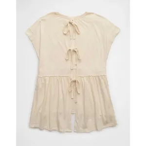 American Eagle size 2X women's tie back roll tab baby doll top blouse feminine thumbnail 2