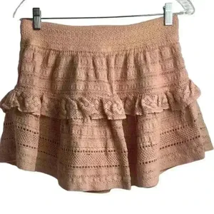 Aerie Women's M Light Pink Lace Ruffle Mini Skirt Summer Casual‎ NWT thumbnail 9