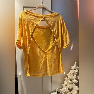 NWOT Free People Viola Oversized Slub Knit Cut Out Back T-Shirt we the free thumbnail 3