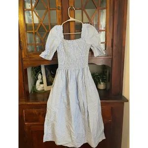 Damaris Bailey Gingham Smocked‎ Square Neck Puff Sleeve Midi Dress XS thumbnail 2