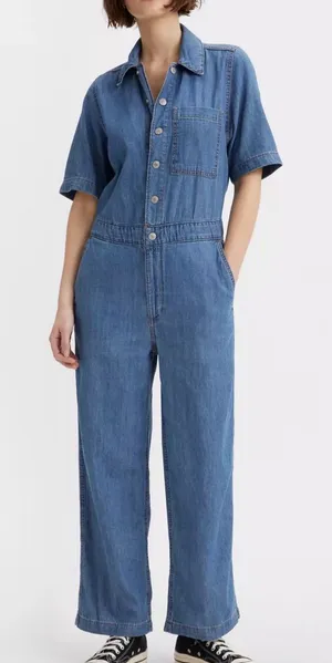 Levi's Short-Sleeve Heritage Jumpsuit Snap Down 100% Cotton Utility Coveralls thumbnail 1