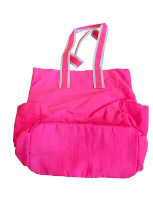 Universal Threads Canvas Structured Tote Bag Striped Straps Side One Size Women's thumbnail 5