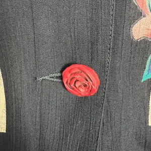 Carole Little Cardigan Jacket M Moulin Rouge Can Can Dancer Floral Rosette Artsy thumbnail 6
