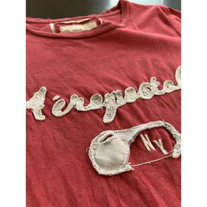 Vtg Y2K Aeropostale NYC T Shirt Womens Size‎ XL Retro Red Distressed Cap Sleeve thumbnail 6