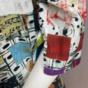 Handmade Tunic Top Bold Print Women Pockets Colorful Busy Pattern Funky Casual‎ thumbnail 13