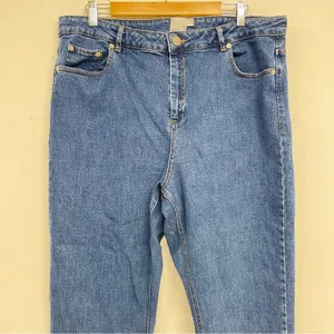 ASOS Curve High Rise Mom Jeans Womens 18 Blue Denim 90s Style Classic Zip Fly thumbnail 3