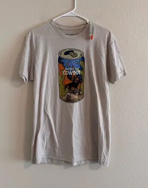 NWT Light Gray 'Drink Up Cowboy' Graphic Tee thumbnail 1