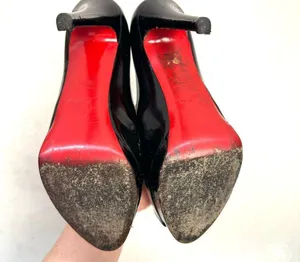 Christian Louboutin Black Patent Leather Platform Heels Size Eur 37.5/ US 7.5 thumbnail 5