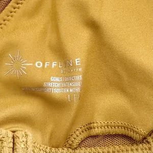 NWT Offline by Aerie Goals Light Tan Ribbed Padded Sports Bra - Size: Large thumbnail 3