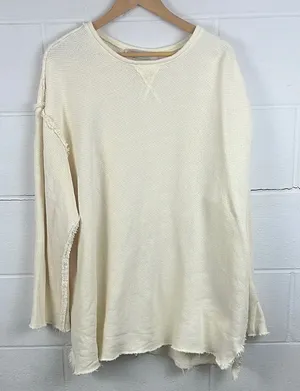 Free People Beach women’s cream oversized tunic swim coverup thumbnail 1