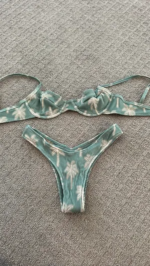 Honey Swim ribbed Bikini set Blue Size XS thumbnail 2