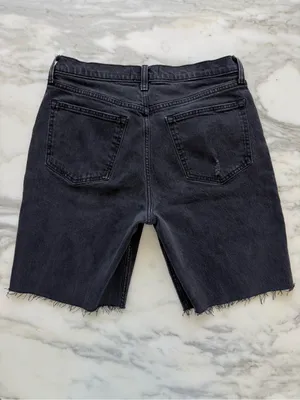 Abercrombie & Fitch Baggy Low-Rise Washed Black Jorts • Sz 28/6 thumbnail 3