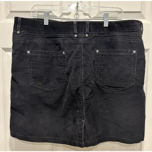 Athleta Kaleidoscope Black Corduroy Mini‎ Skirt Womens 16 Stretch Cotton Blend thumbnail 4