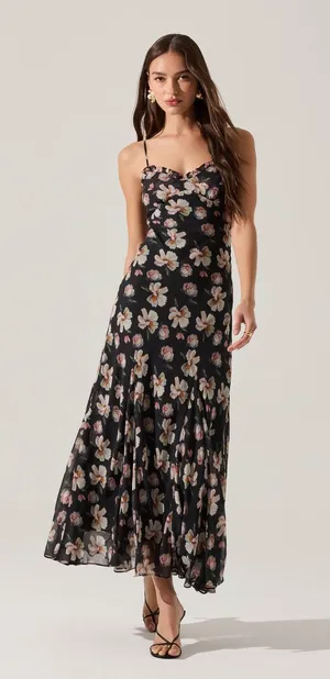 NWT ASTR The Label Maeryn Sweetheart Ruffle Maxi Dress thumbnail 1
