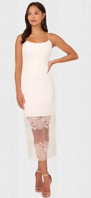 NWT Adrianna Papell Embroidered Beaded-Strap Sheath Dress‎ Sz 8 thumbnail 1