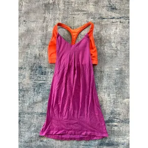 Lululemon Pink Orange Practice Freely Tank Heathered Ultra Violet Dazzling 4 thumbnail 3