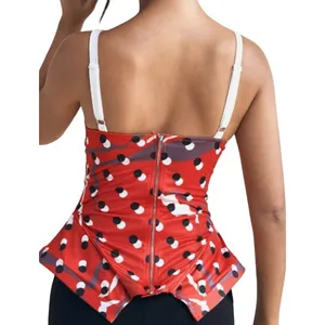 Shaquita Garcia Red Contrast Polka Dot Print Spaghetti Strap Sleeveless Top S thumbnail 6
