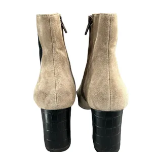 Shoes Of‎ Prey Booties Womens 7 Tan Suede Leather Heeled Ankle Boots Pointed Toe thumbnail 8