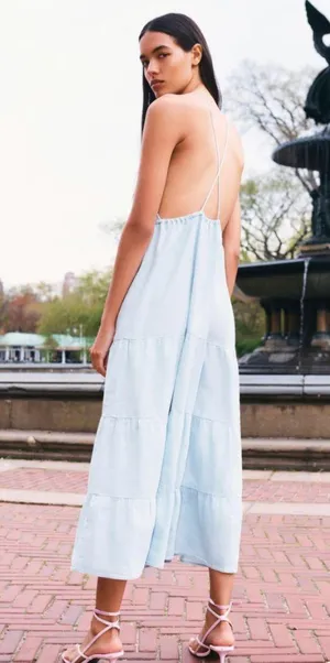 ZARA Linen Blend Midi Dress thumbnail 2