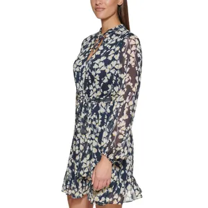 NEW Tommy Hilfiger Floral-Print Peasant Dress Sky Captain Blue / Deep Maize 14 thumbnail 9
