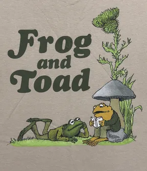 Frog and Toad Relaxing With A Book Graphic Shirt thumbnail 4