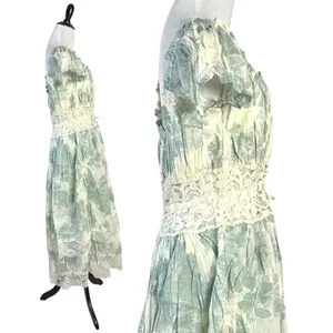 Free People Ethereal Dainty Cottage Lace Honeysuckle Floral Midi Dress Medium thumbnail 10