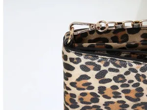 Lulu's Leopard Print Chain-Handle Wallet Clutch - Brown/Tan/Black thumbnail 5