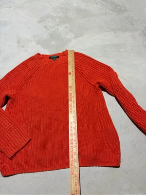 Lauren ralph lauren orange Crewneck Sweater cotton medium thumbnail 4