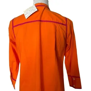 Gretchen Scott Tunic Shirt Tail Dress Womens S Orange Mandarin Collar 3/4 Sleeve thumbnail 12