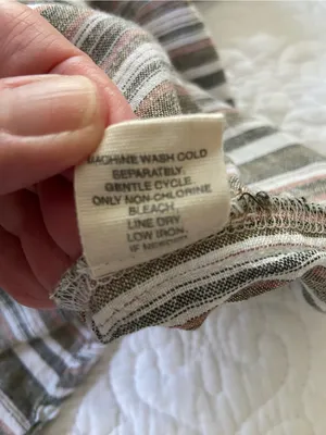 Studio West Brown Multi-Stripe Square Neck Peasant Blouse Linen and Cotton Blend thumbnail 5