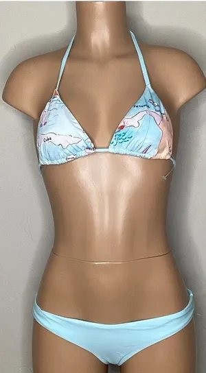 New. Pilyq island blue bikini. S-top/L-bottom. Retails $149 thumbnail 1