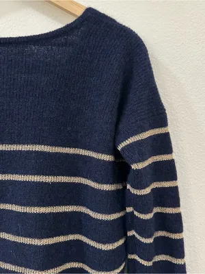 Sezane Women's Barry Cardigan Striped Navy Size XXS thumbnail 7
