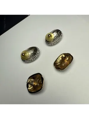 Rhinestone Stud Pierced Earrings Lot Of 2 Large Studs thumbnail 6