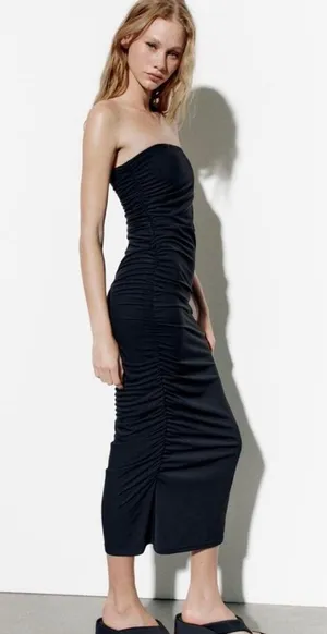 Zara Strapless black Dress thumbnail 2