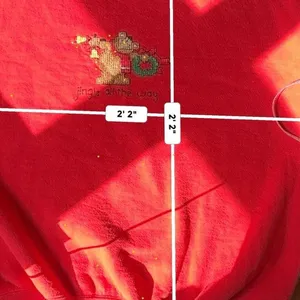 Vintage Russell Athletic Red Christmas Sweatshirt XL Jingle Cross-Stitch bear‎ thumbnail 6