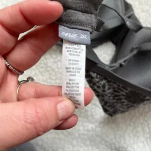 Aerie Gray‎ Lace Bra 36C Soft Stretch Lingerie Everyday Comfort thumbnail 5