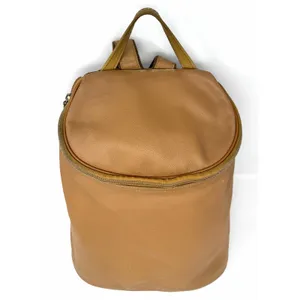LONGCHAMP Leather‎ Backpack Beige Logo Vintage Bag Rucksack Rare Khaki Brown thumbnail 11