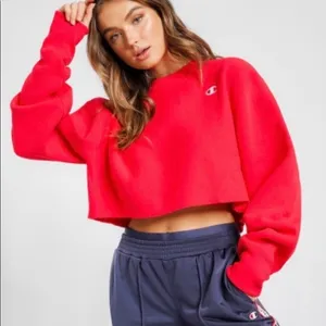 Champion Reverse Weave Red Cropped Sweatshirt‎ WL827 Small thumbnail 1