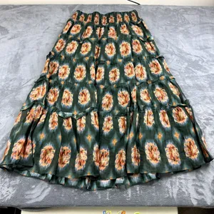 A Loves A Skirt Womens Size XL Maxi Midi Tiered Ruffle Ramie Boho Cottagecore thumbnail 2