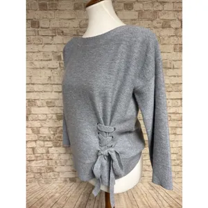 Club Monaco Grey Gray Cashmere Sweater Size S Luxurious Luxury Tie‎ Detail thumbnail 2