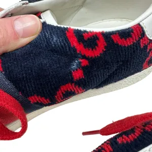 Gucci Ace GG Fabric Sneakers Navy Red Monogram Web Stripe Low Top Women’s 39 thumbnail 9