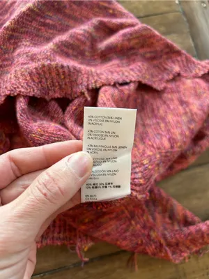 Free People Linen Prism Spacedye Red Slouchy Sweater S thumbnail 11
