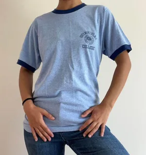 Collegiate Pacific Blue True Vintage Ringer Tee Quinnipiac University thumbnail 1