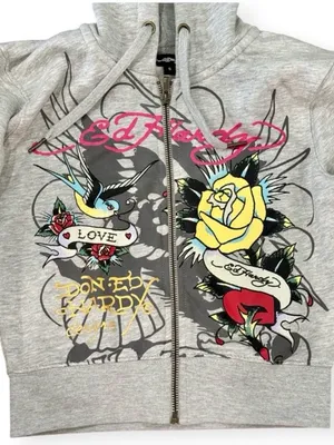 Ed Hardy Rose and Sword Full Zip Hoodie XS thumbnail 10