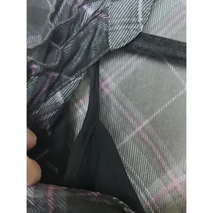 APT 9 Women's L Black Plaid‎ Ruffle Sheer Top w/ Black Tank Top Soft Goth Grunge thumbnail 12
