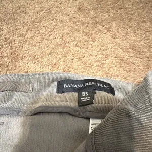 Banana Republic Women's Gray Corduroy Slim Straight Flat Front Pants Pockets thumbnail 2