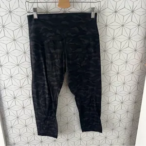 Lululemon Align Crop *21" Sequoia Camo Print Deep Coal Black thumbnail 5
